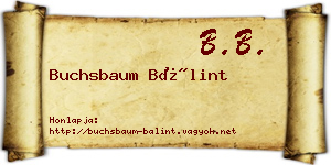 Buchsbaum Bálint névjegykártya